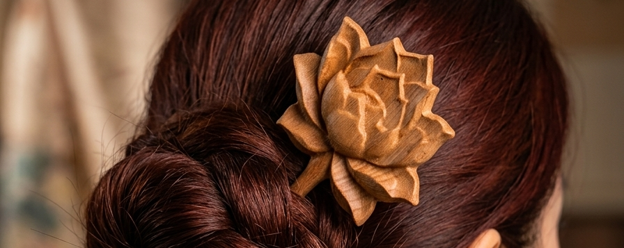 Spilla per capelli - Fiore di loto