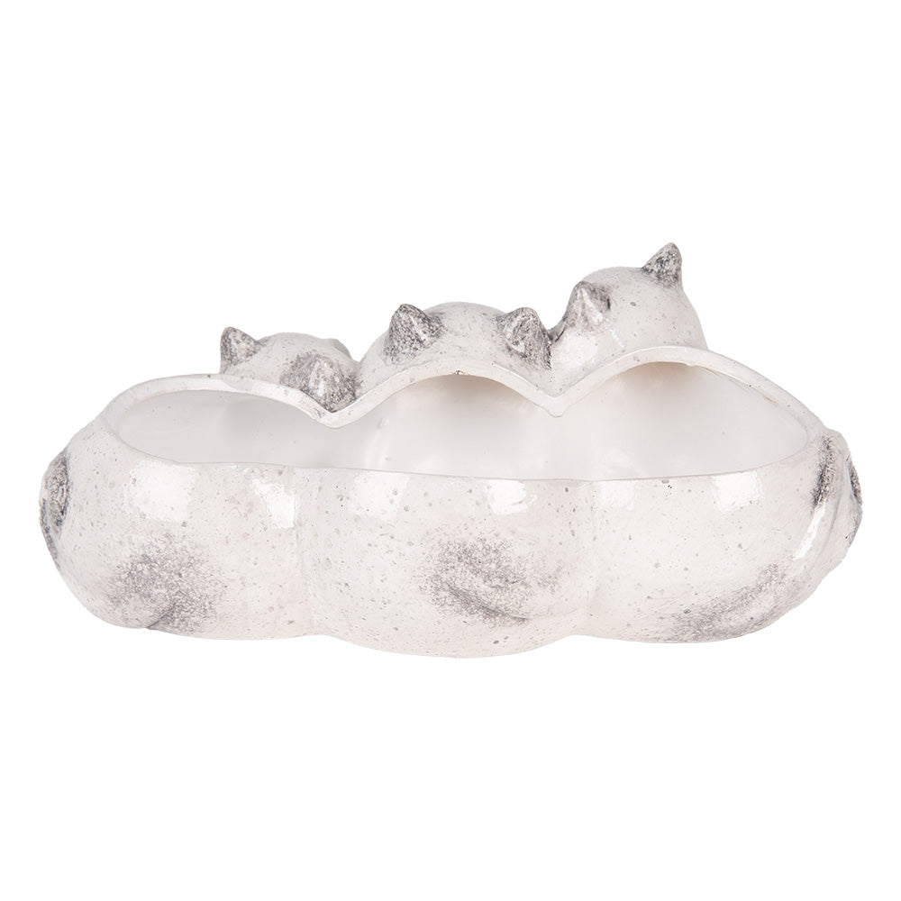 Vaso di fiori Gatti 27x16x10 cm Grigio Ceramica