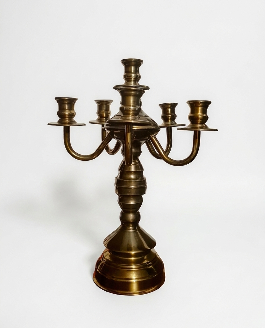 Vintage gold metal candlestick