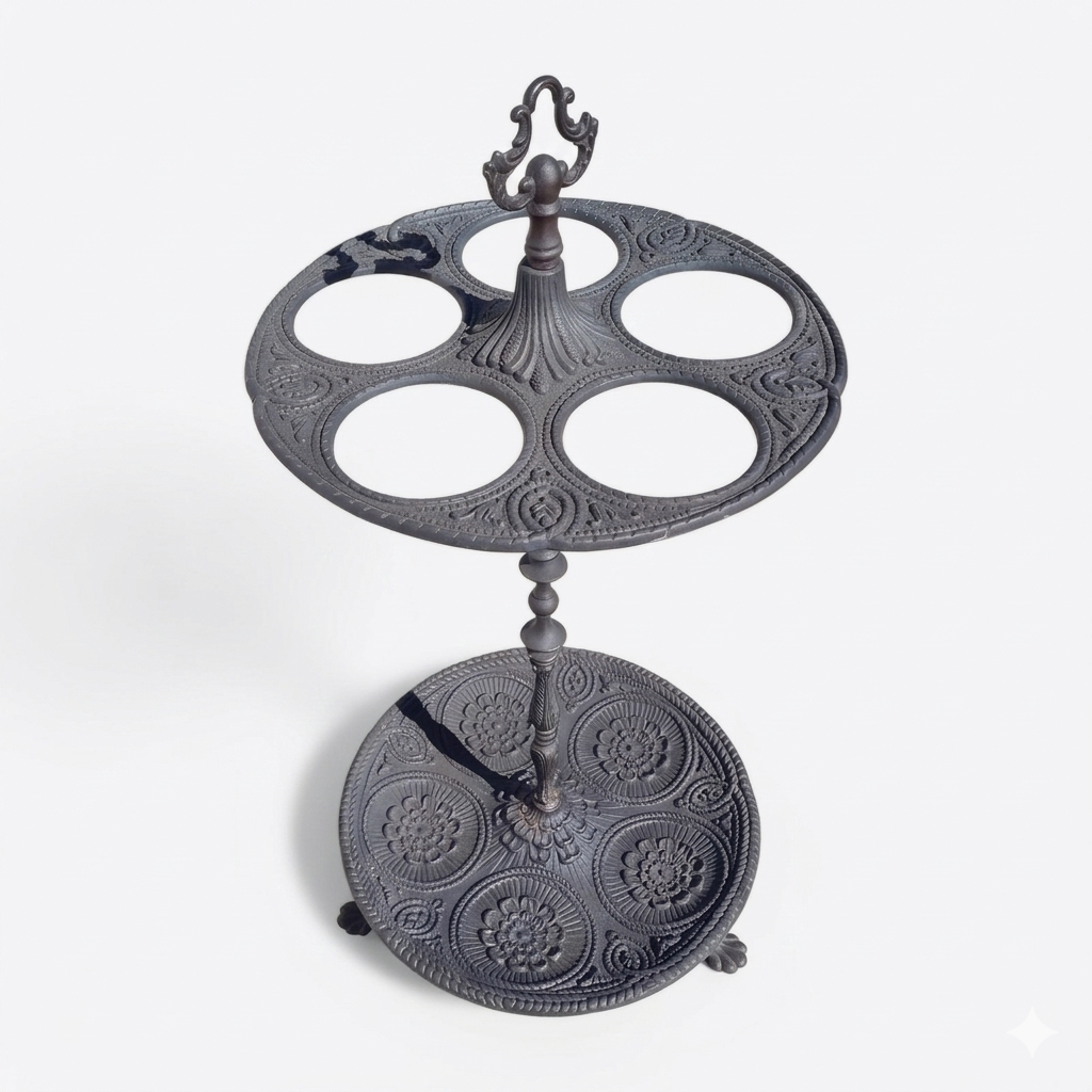 Umbrella stand in solid oxidized brass