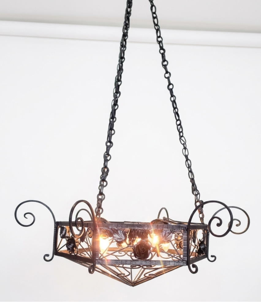 Lampadario vintage 6 luci, stile medievale