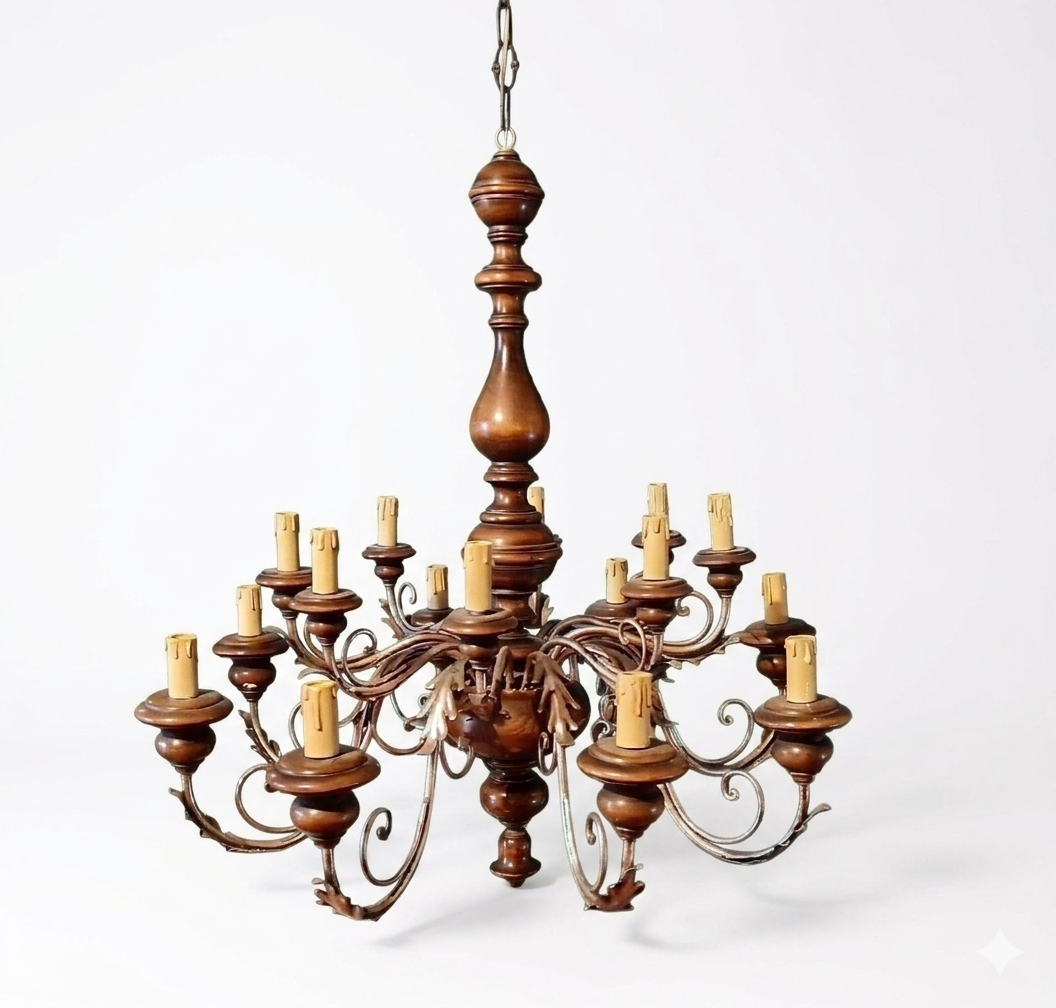 Lustre italien vintage à 16 bras