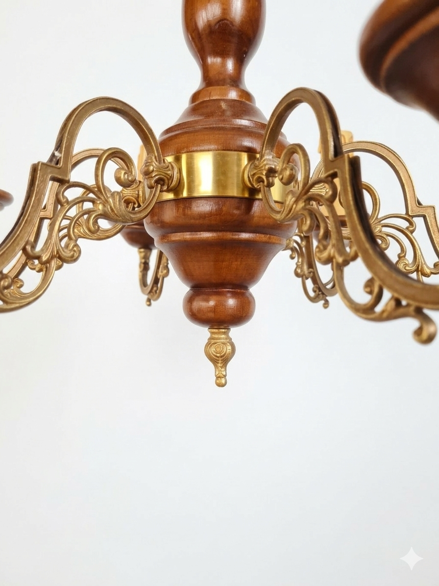 Lampadario italiano vintage a 6 braccia