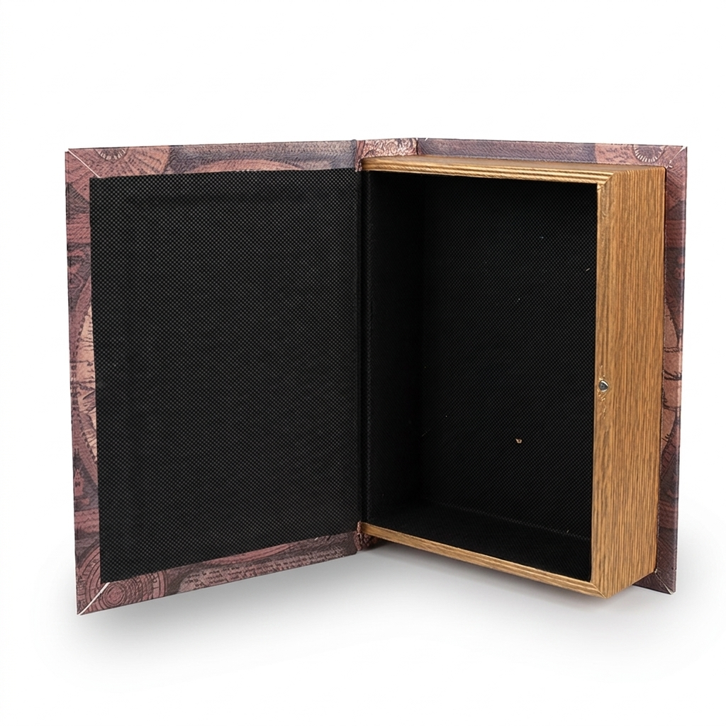 Scatola di archiviazione in legno mondo 27x22x7 cm