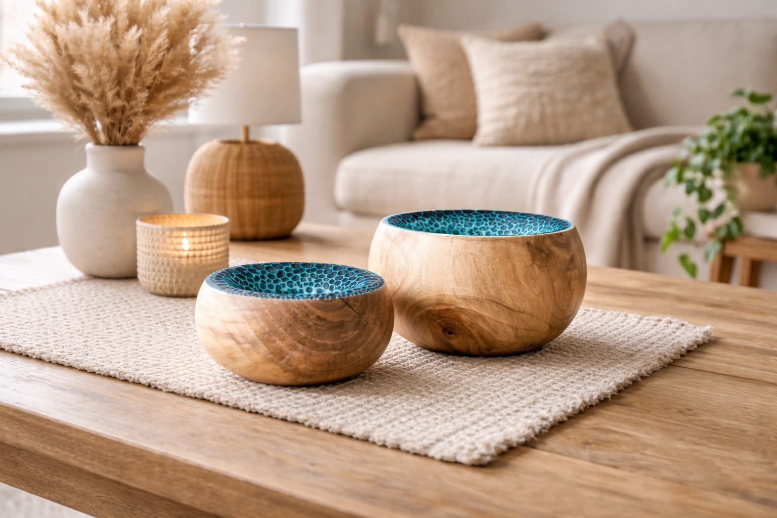 Ciotole in legno di noce tornito