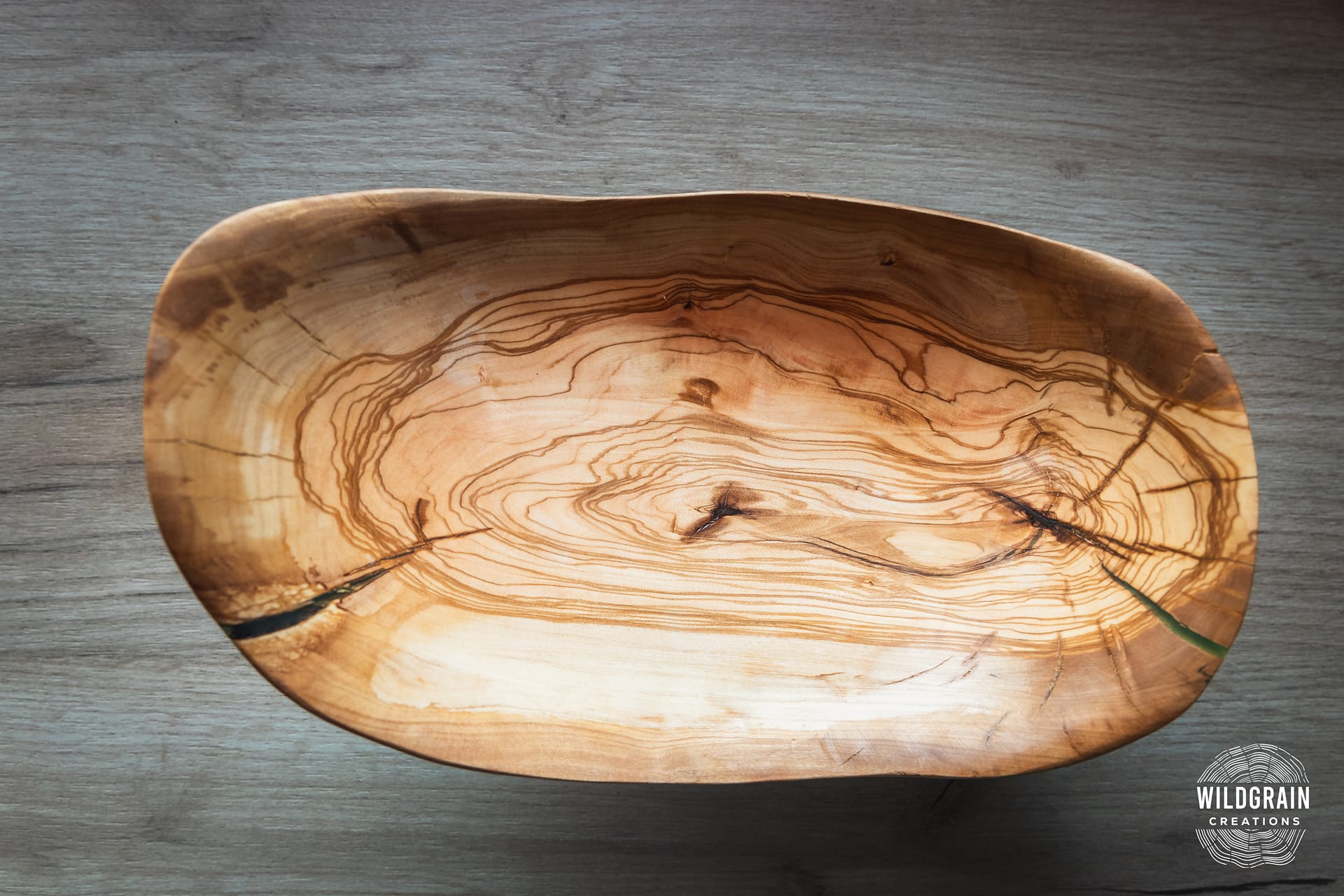 Portafrutta in radica di ulivo