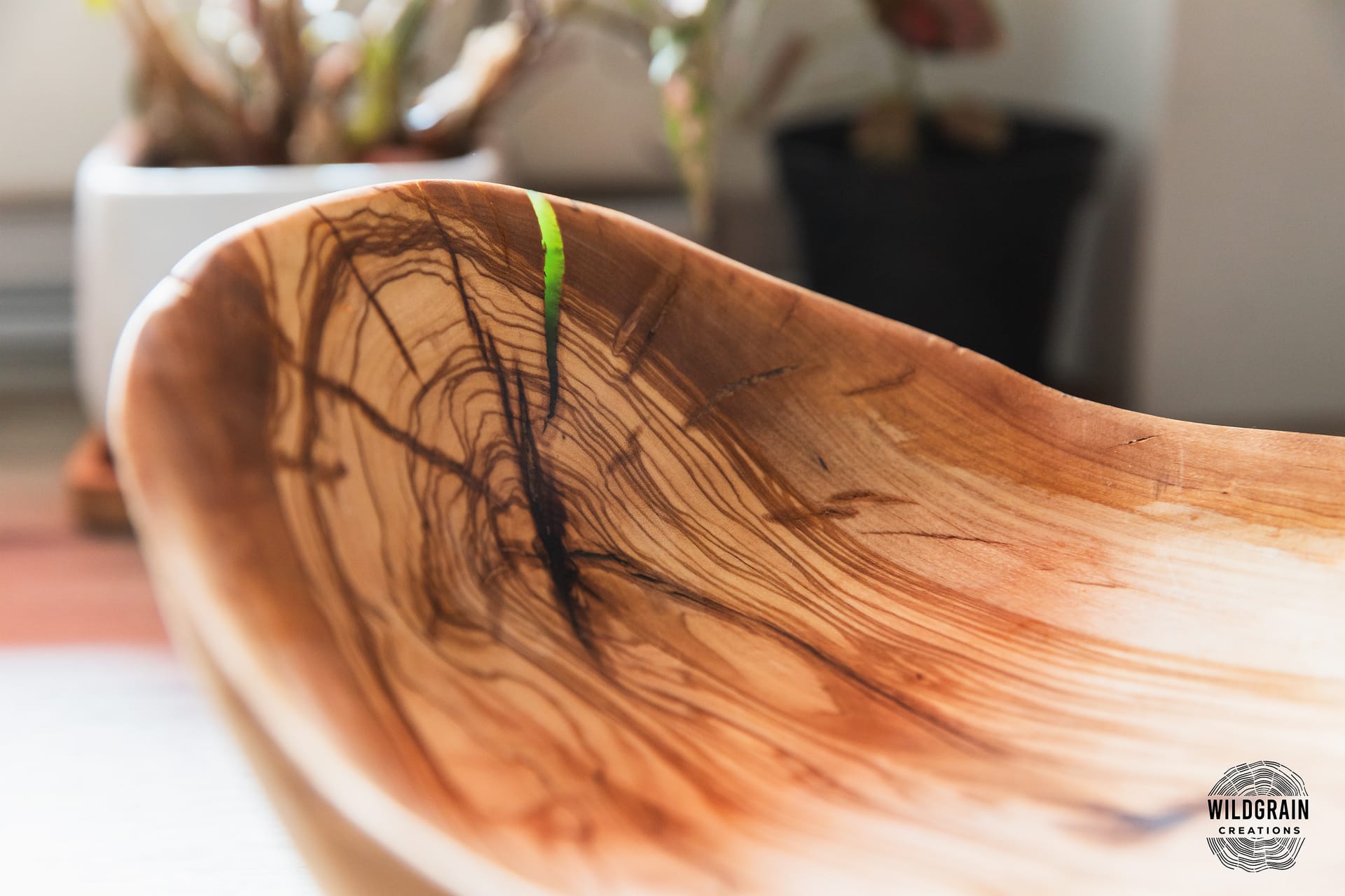 Portafrutta in radica di ulivo