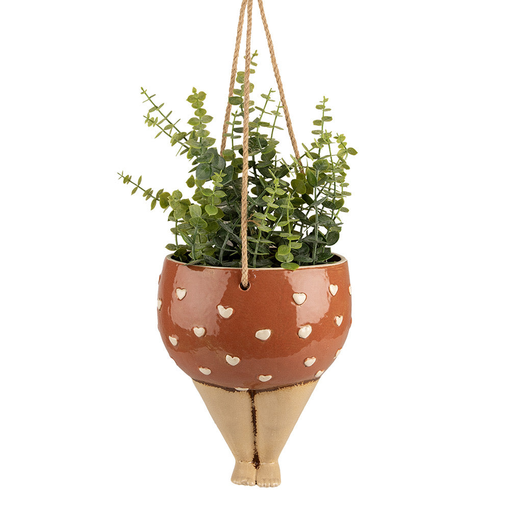 Hanging flowerpot with legs 17x15x20 cm