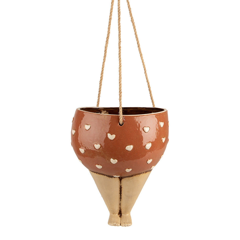 Hanging flowerpot with legs 17x15x20 cm