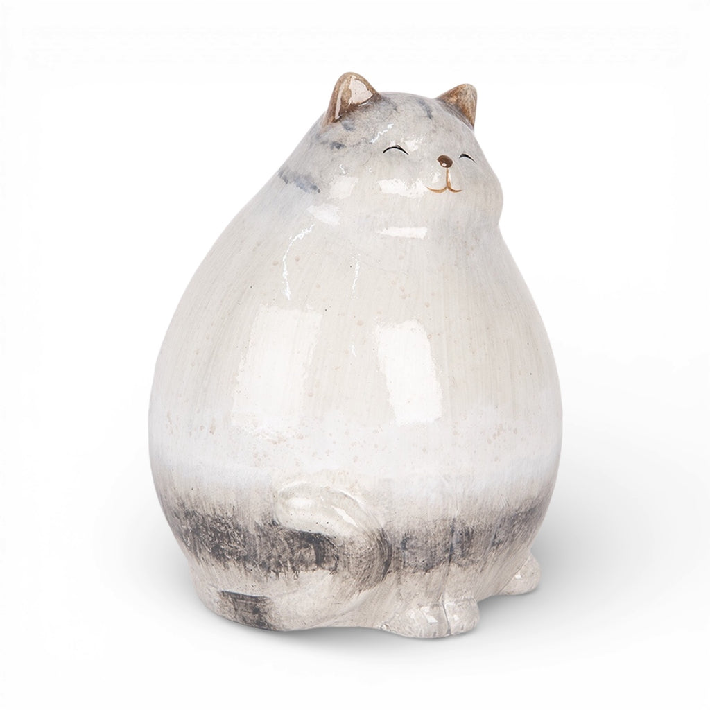 Statuetta decorativa gatto grigio 14x13x18 cm