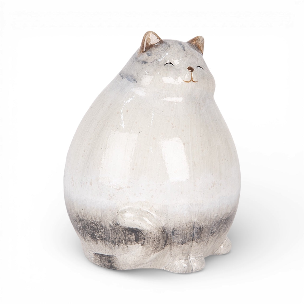 Statuetta decorativa gatto grigio 14x13x18 cm