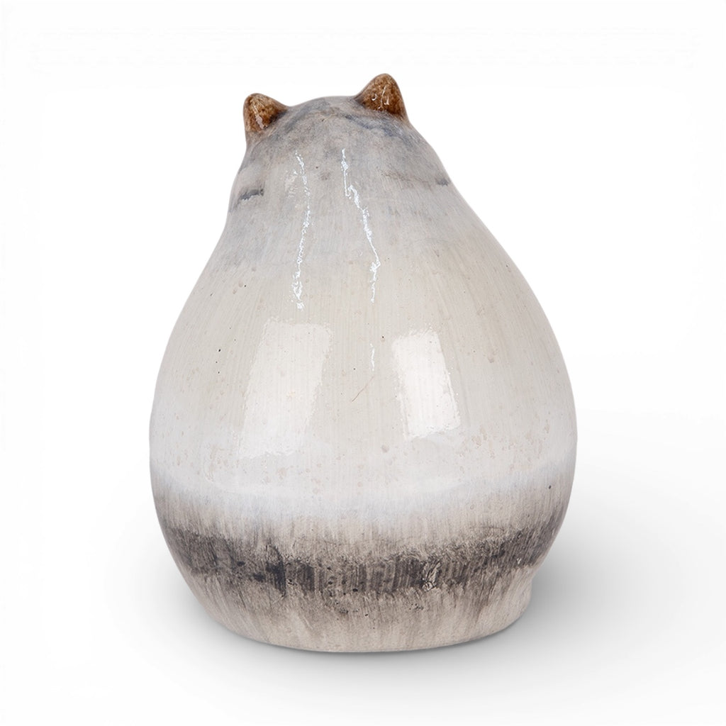 Statuetta decorativa gatto grigio 14x13x18 cm