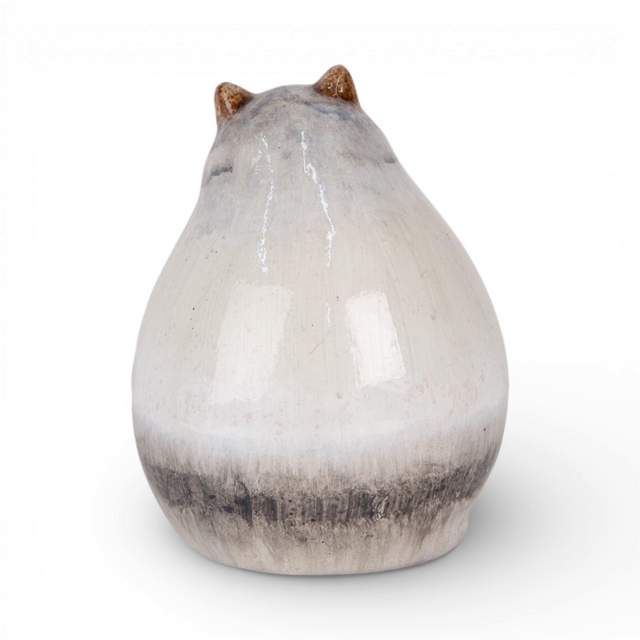 Statuetta decorativa gatto grigio 14x13x18 cm