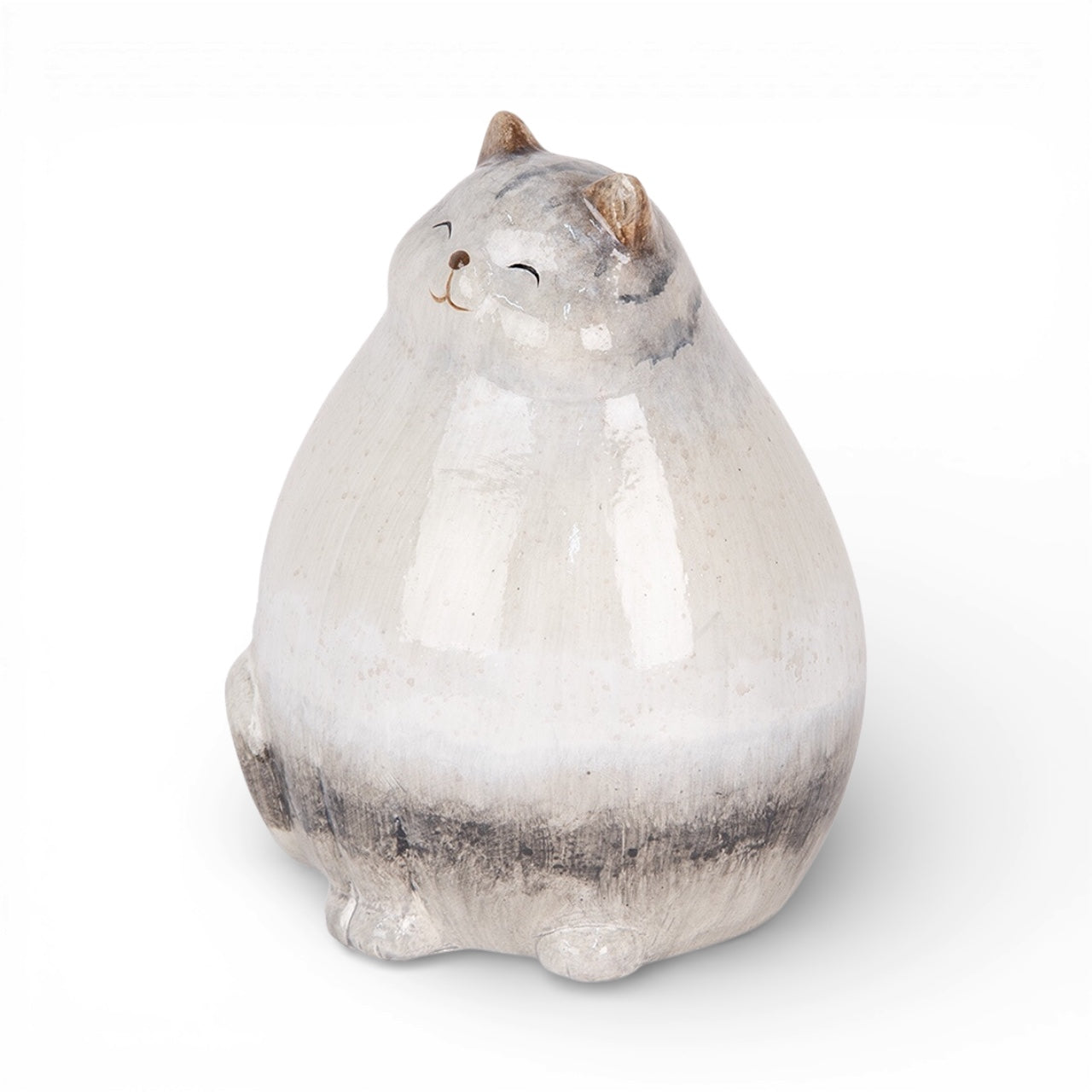 Statuetta decorativa gatto grigio 14x13x18 cm