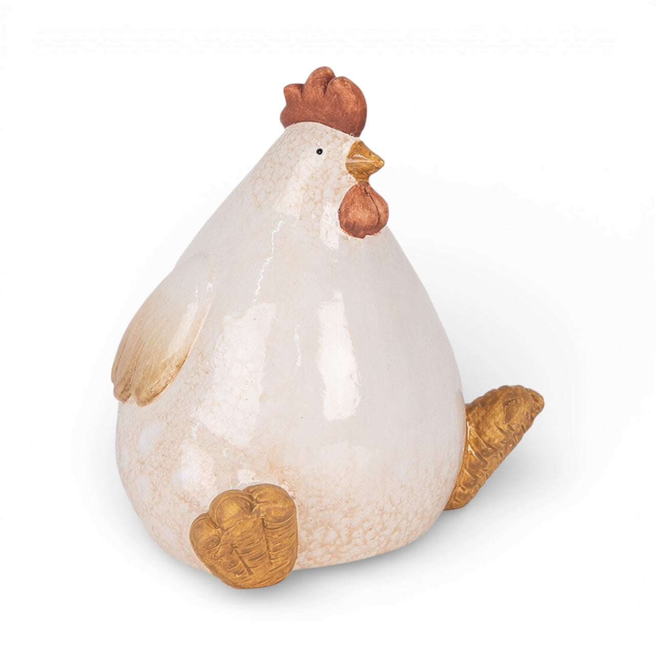 Statuetta decorativa Pollo beige 14x13x18 cm