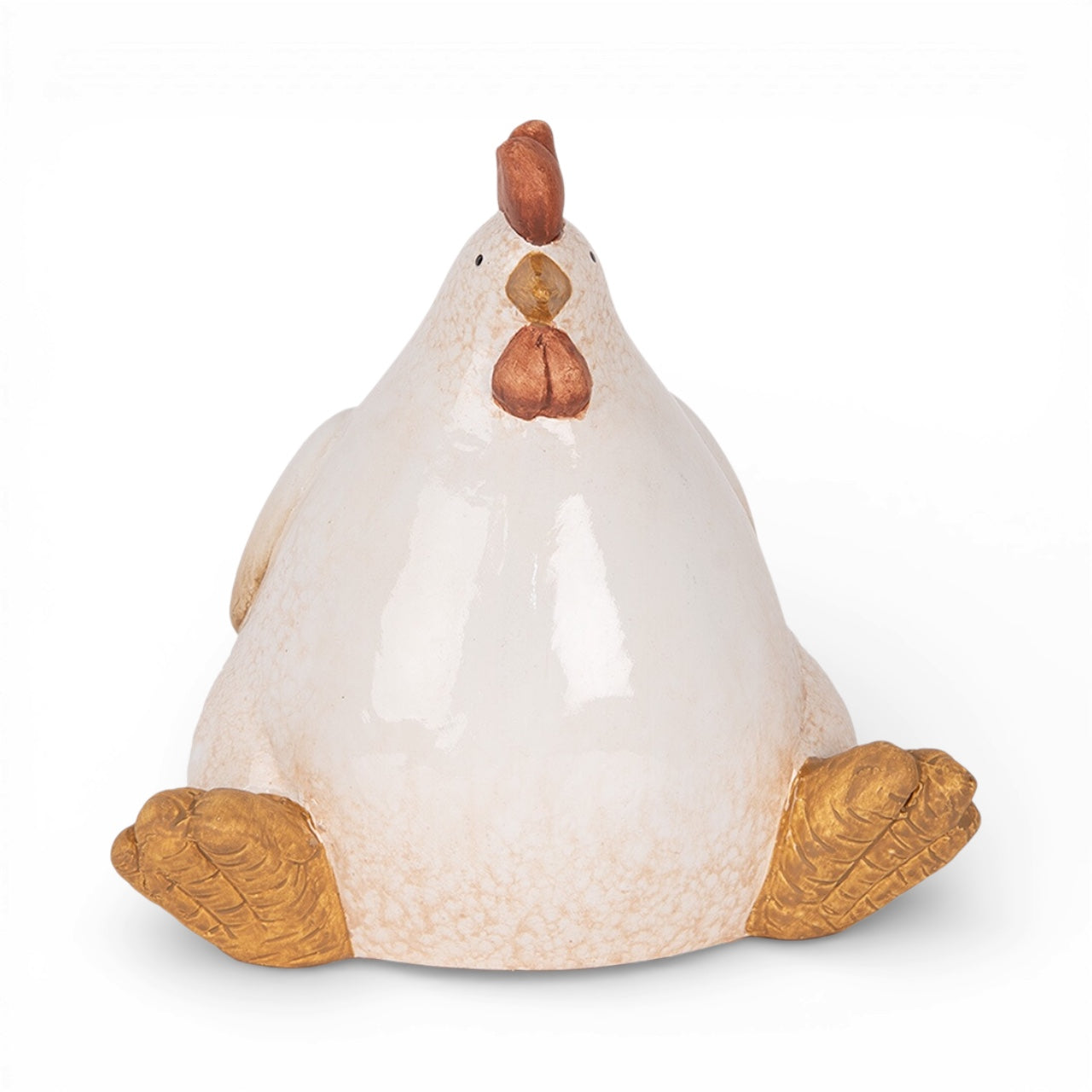 Statuetta decorativa Pollo beige 14x13x18 cm