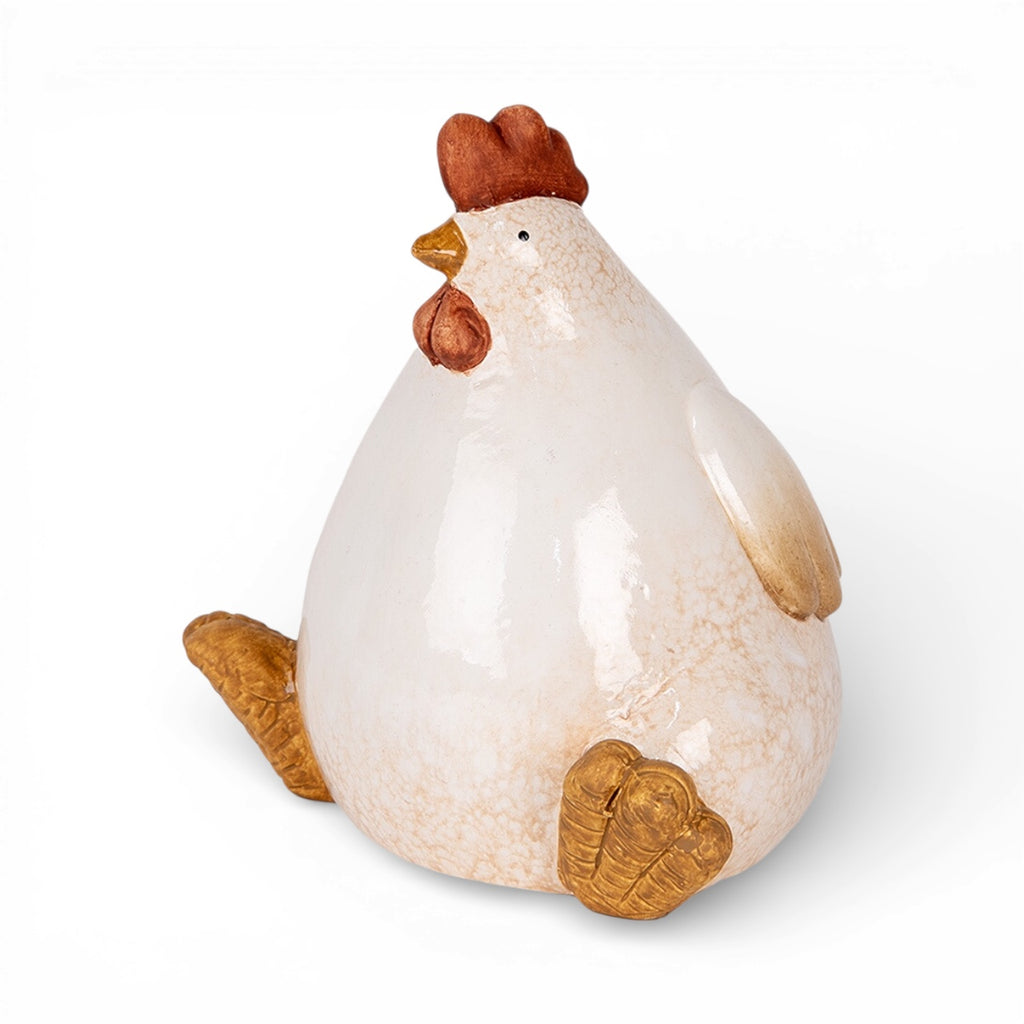 Statuette décorative Poulet beige 14x13x18 cm
