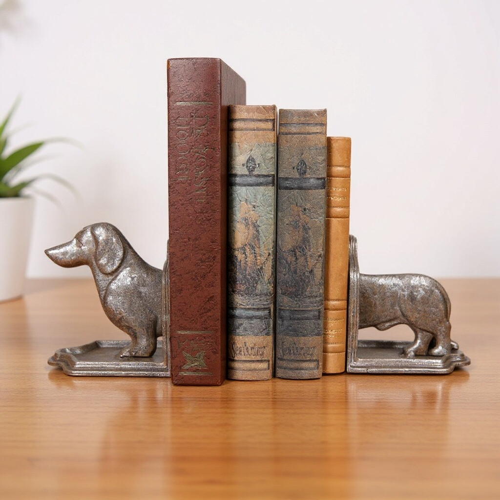 Serre-livres en fer en forme de teckel, 23 x 8 x 13 cm