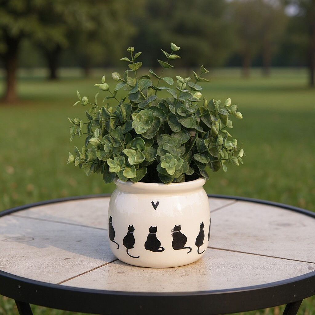 Vaso piccolo per piante gatti Ø 12x10 cm