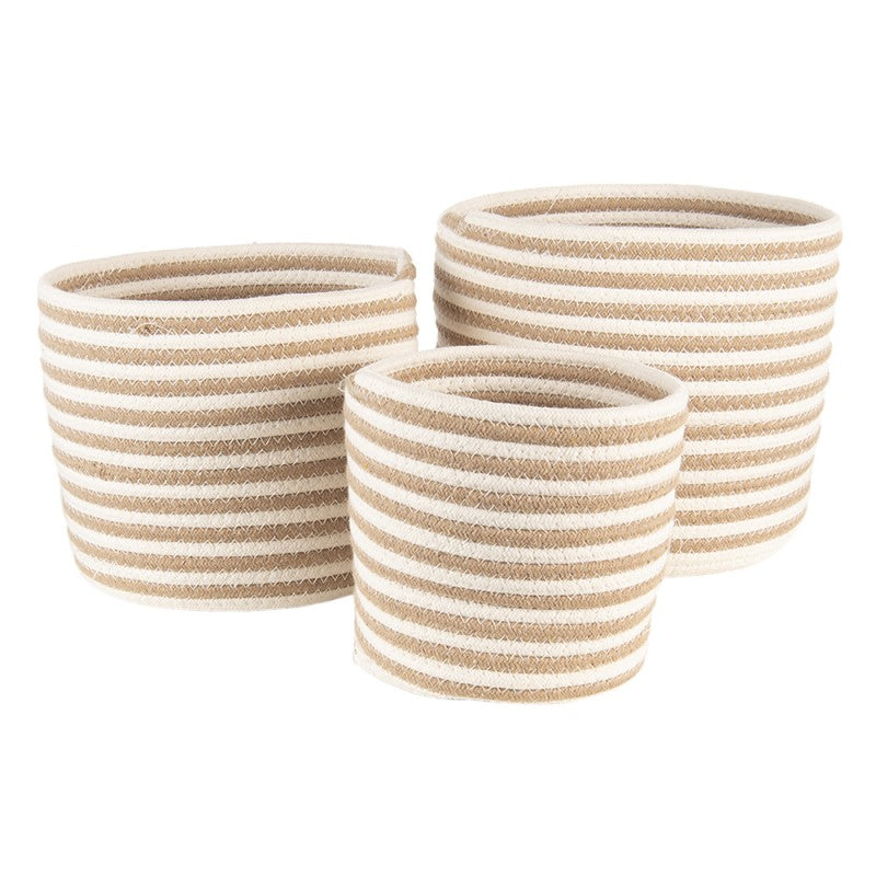 Cesto per riporre scelta tra 3 dimensioni Ø 26 Ø 24 Ø 19 cm Beige Marrone Zostera