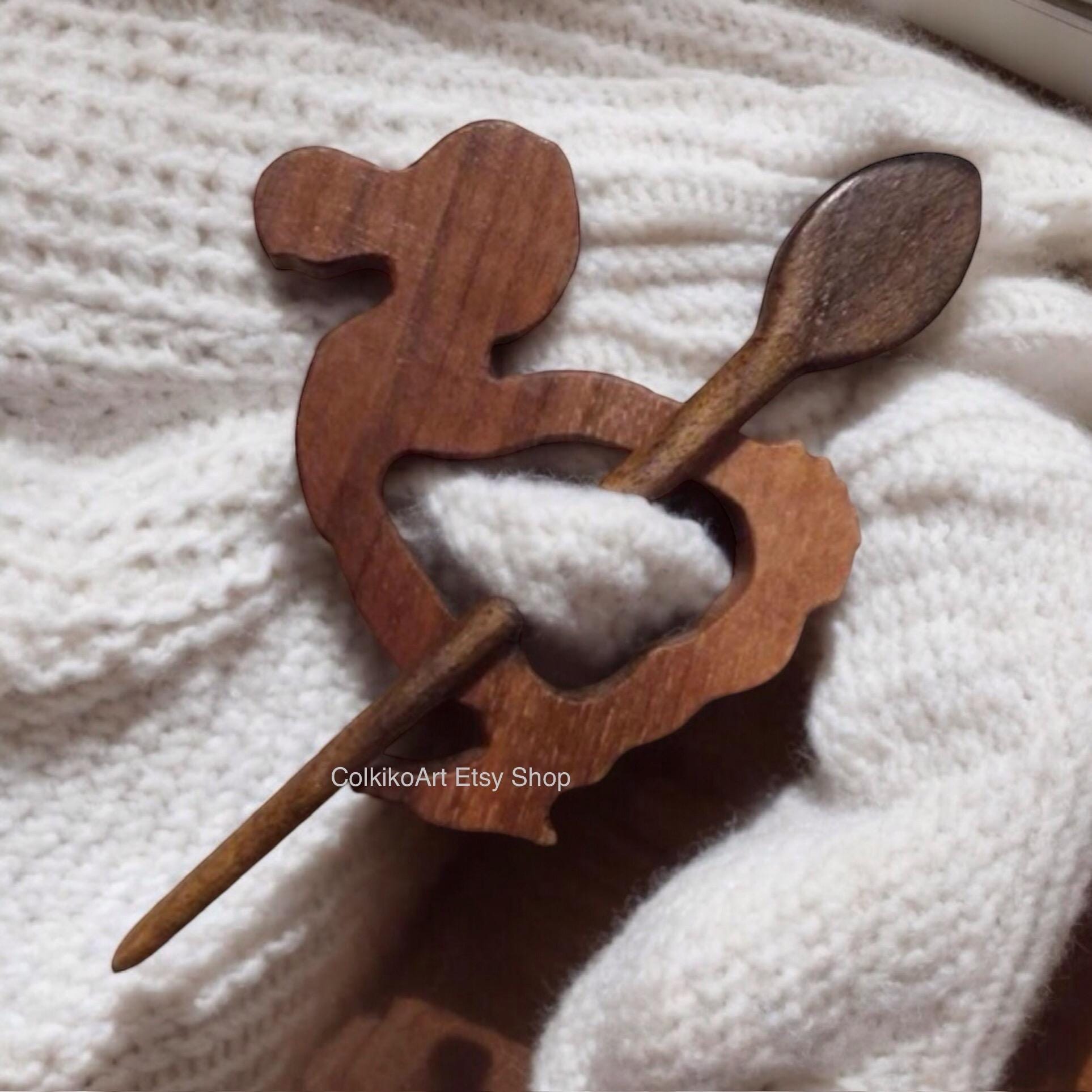 Spilla in legno per scialle - Dodo