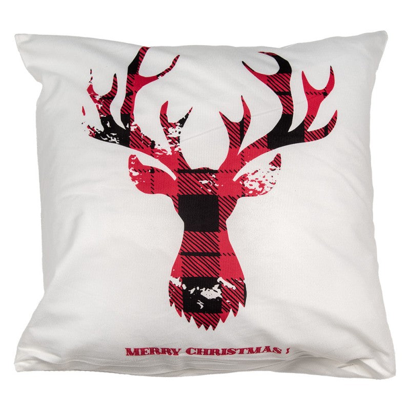 Federa per cuscino 45x45 cm Bianco Rosso Poliestere Renna