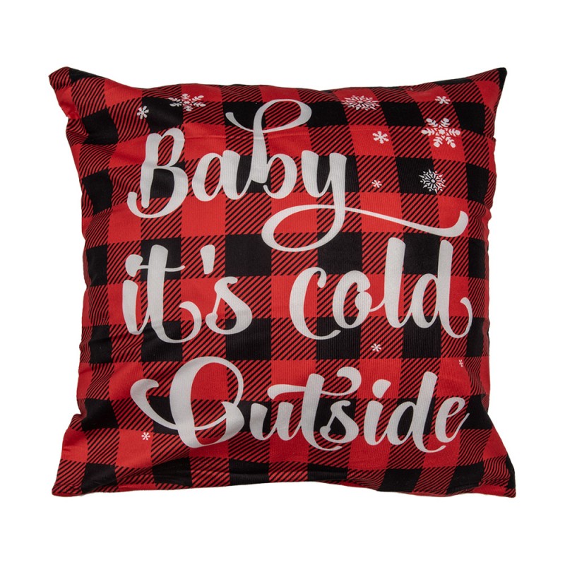 Federa per cuscino 45x45 cm Rosso Sintetico Inverno