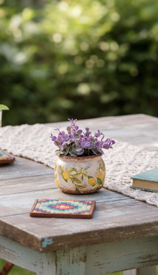 Vaso in Ceramica Limoni Ø 12x9 cm