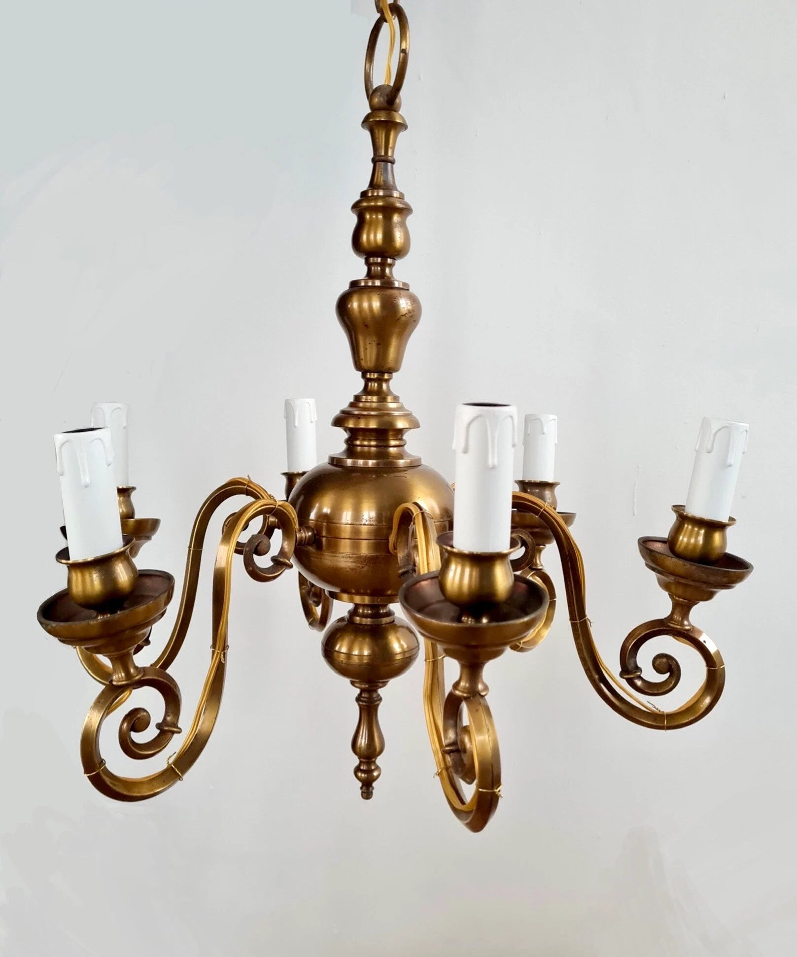 Lustre italien vintage à 6 bras, flamand