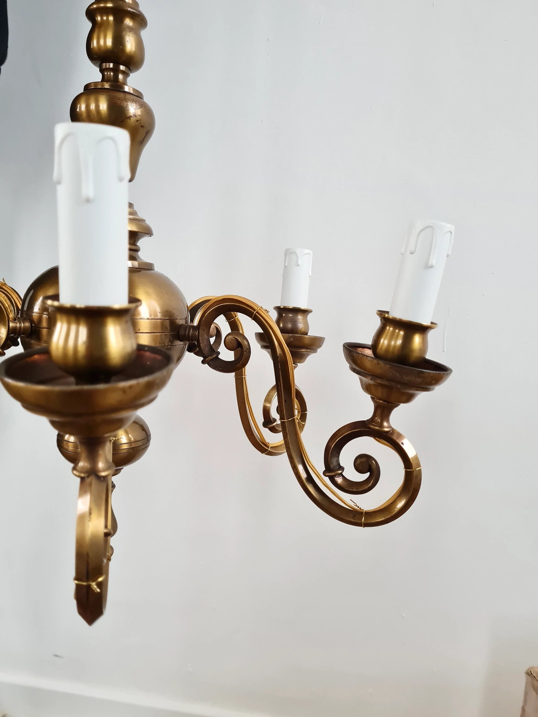 Lustre italien vintage à 6 bras, flamand