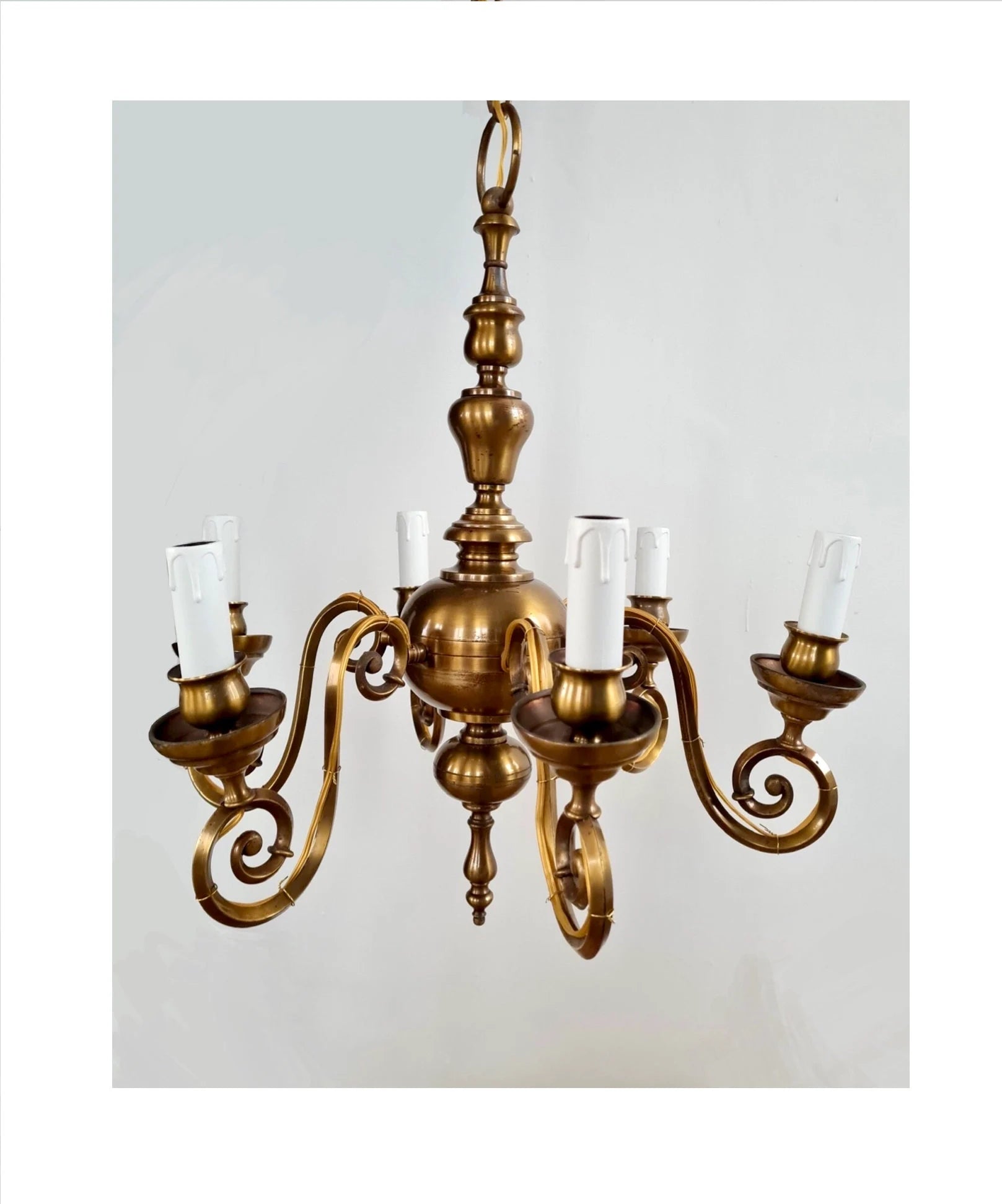 Lustre italien vintage à 6 bras, flamand