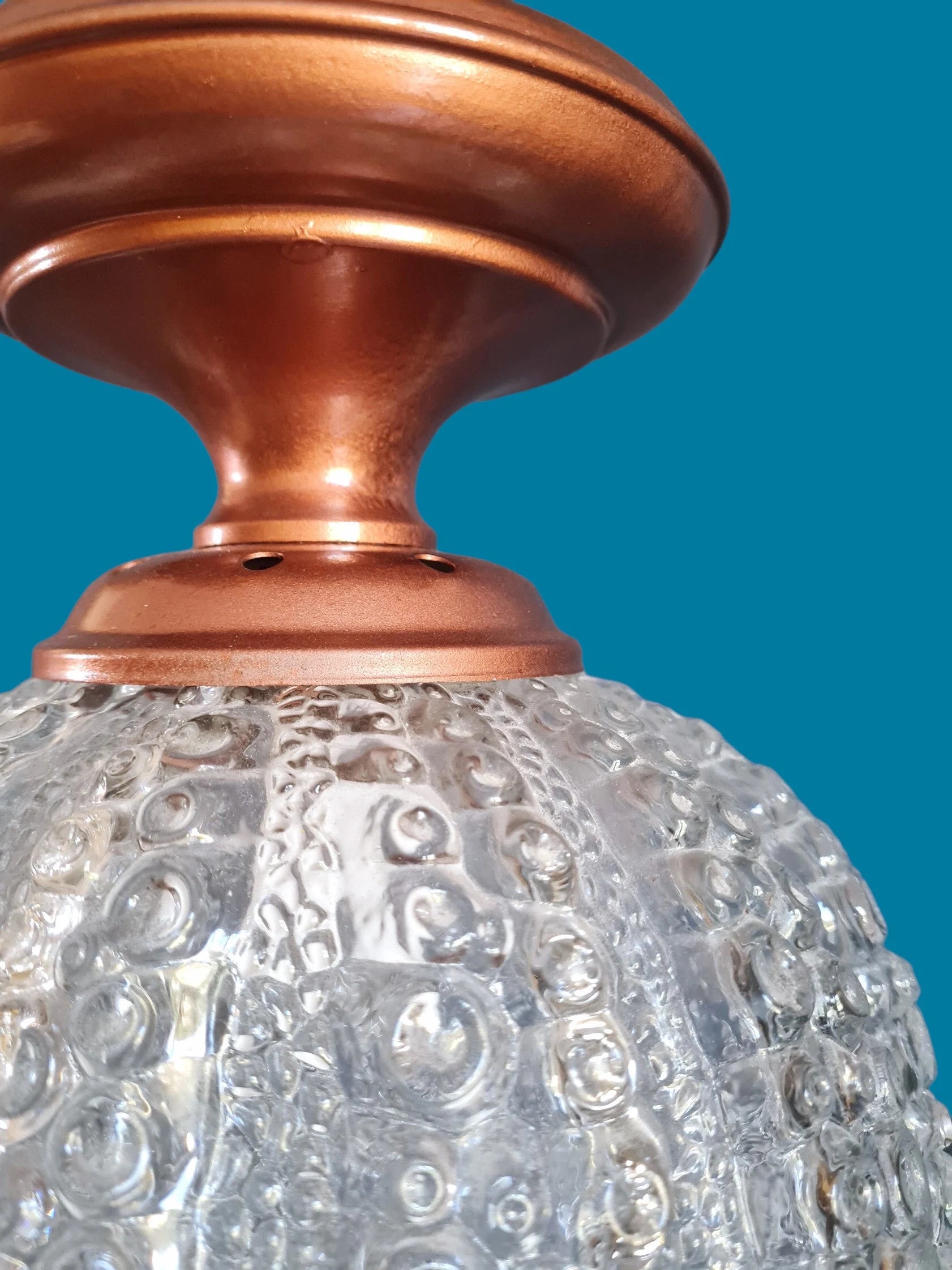 Lustre globe en verre sérigraphié