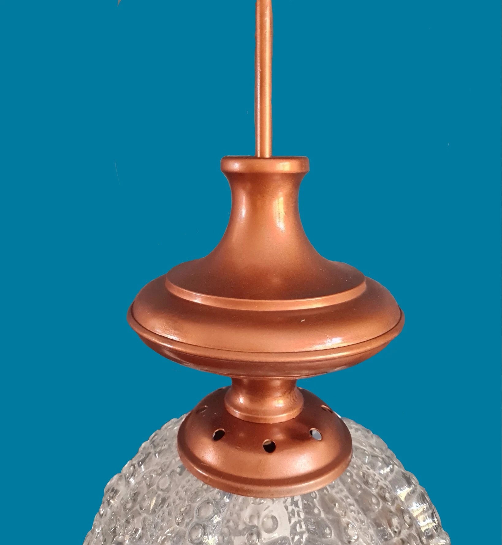 Lustre globe en verre sérigraphié