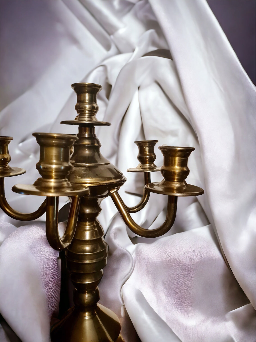 Vintage gold metal candlestick