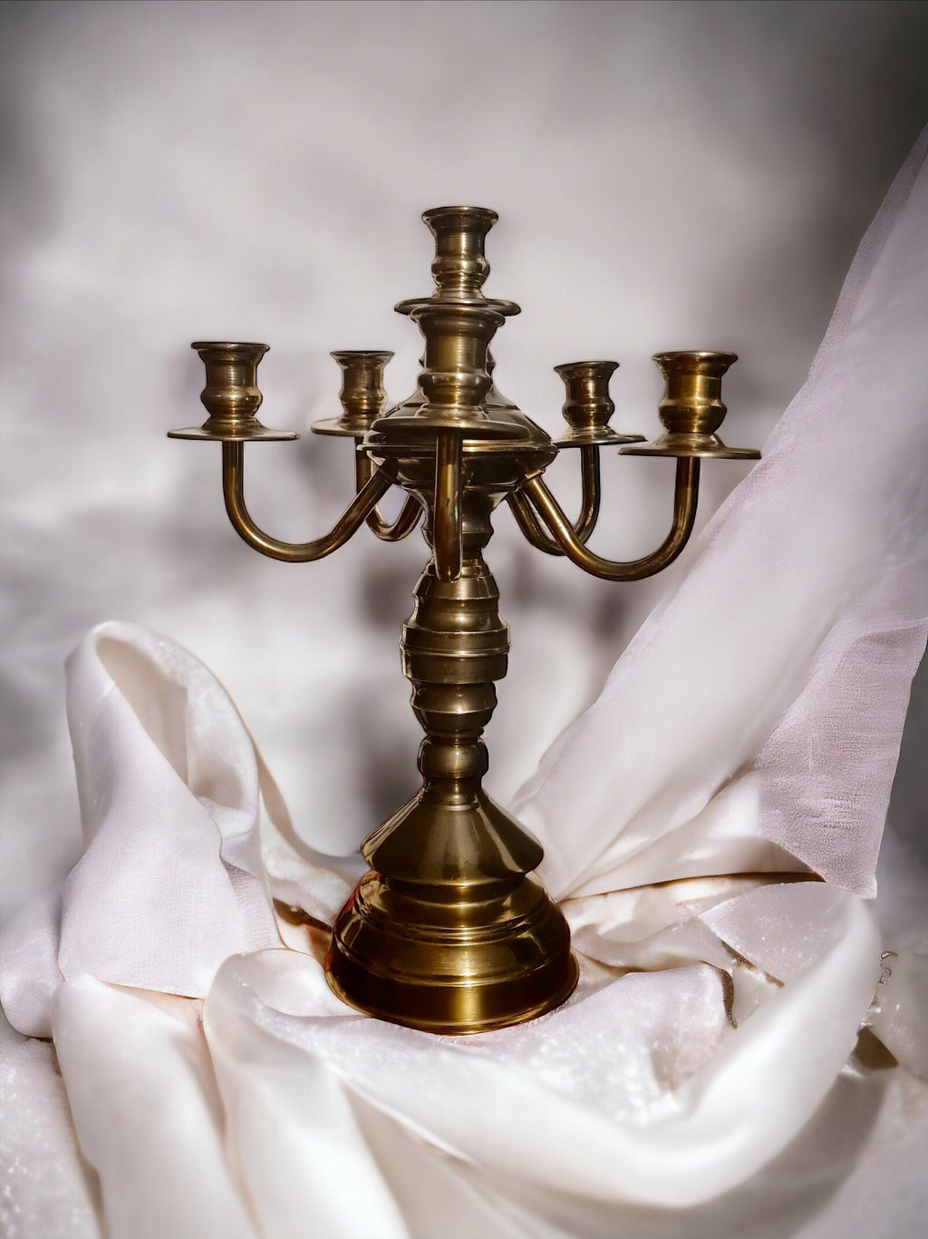 Vintage gold metal candlestick