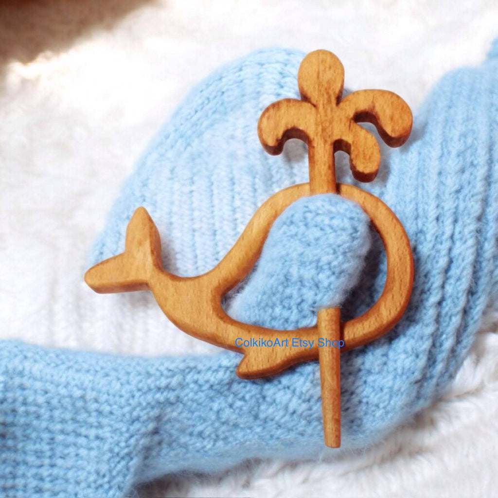 Wooden Shawl Pin, Wood Brooch, Wood Scarf Pin, Women Gift, Baby girl gift,Eco friendly Accessory, Jewlery, whale, geart pin, brooch