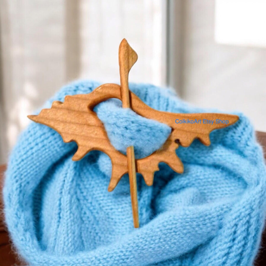 Wooden Shawl Pin, Wood Brooch, Wood Scarf Pin, Women Gift, Baby girl gift,Eco friendly Accessory, Jewlery, animal,shell pin, brooch