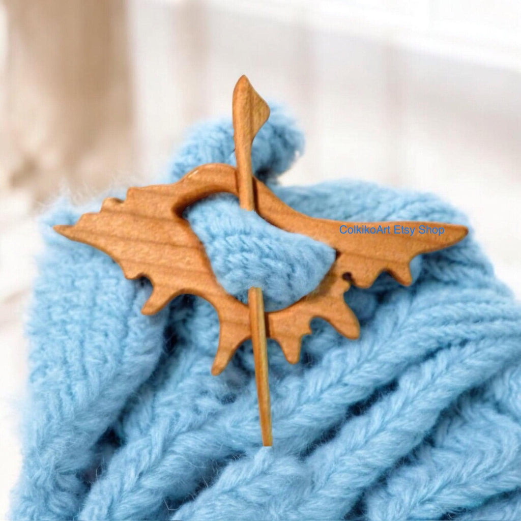 Wooden Shawl Pin, Wood Brooch, Wood Scarf Pin, Women Gift, Baby girl gift,Eco friendly Accessory, Jewlery, animal,shell pin, brooch
