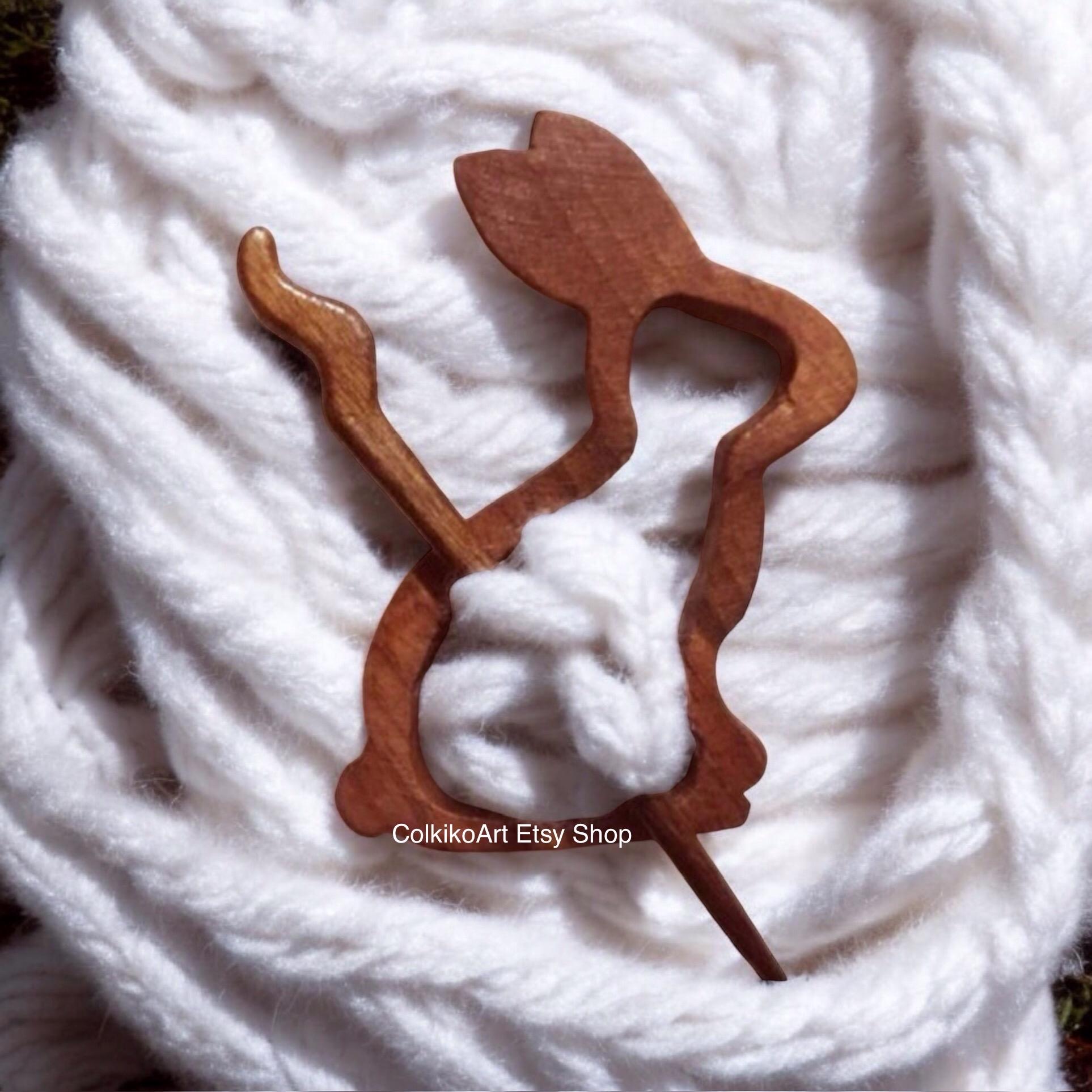 Wooden Shawl Pin, Wood brooch,Wood scarf pin, Women gift, baby girl gift, eco friendly accessory, jewlery, animal, rabbit, rabbit pin,brooch