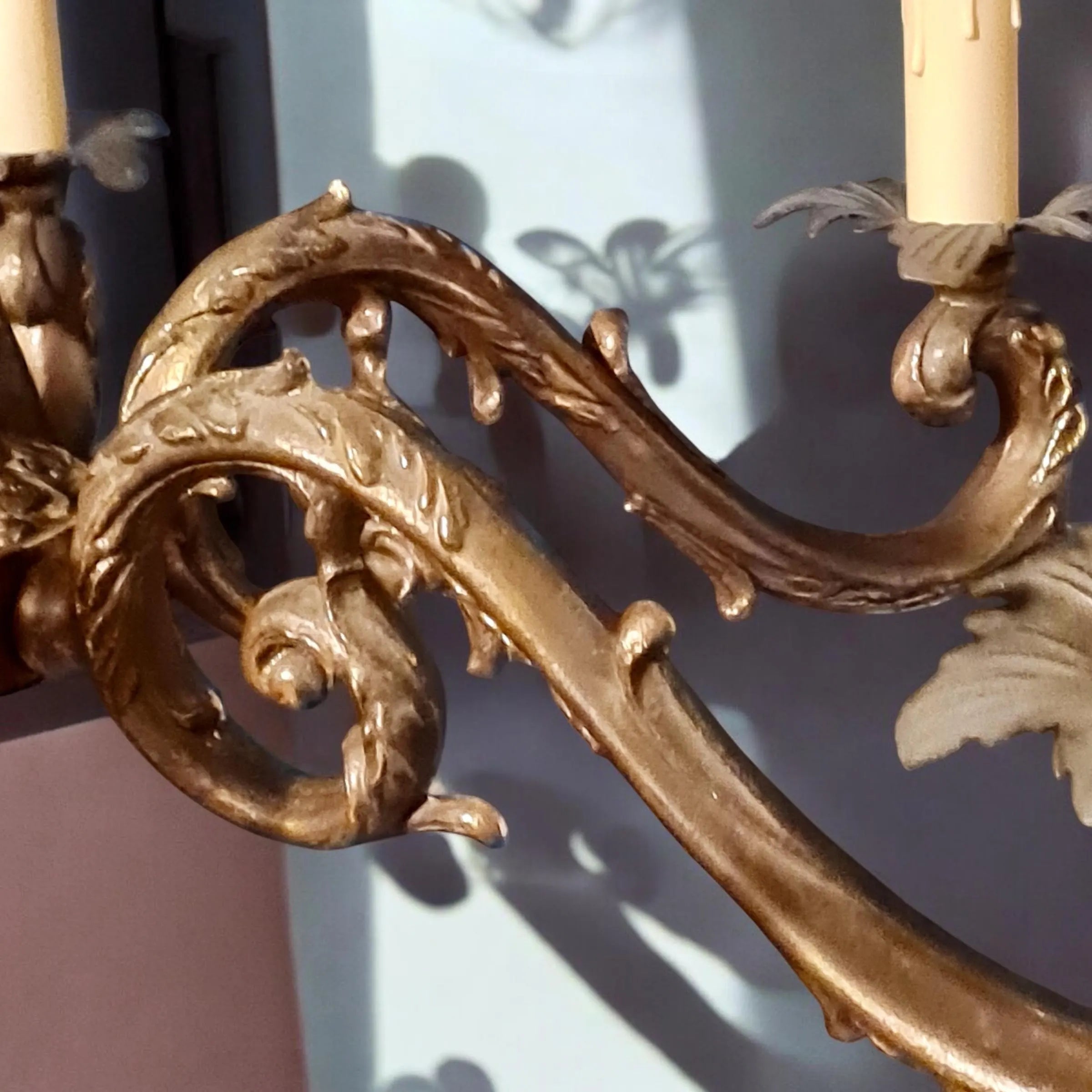 Lustre italien en laiton à six bras des années 1950