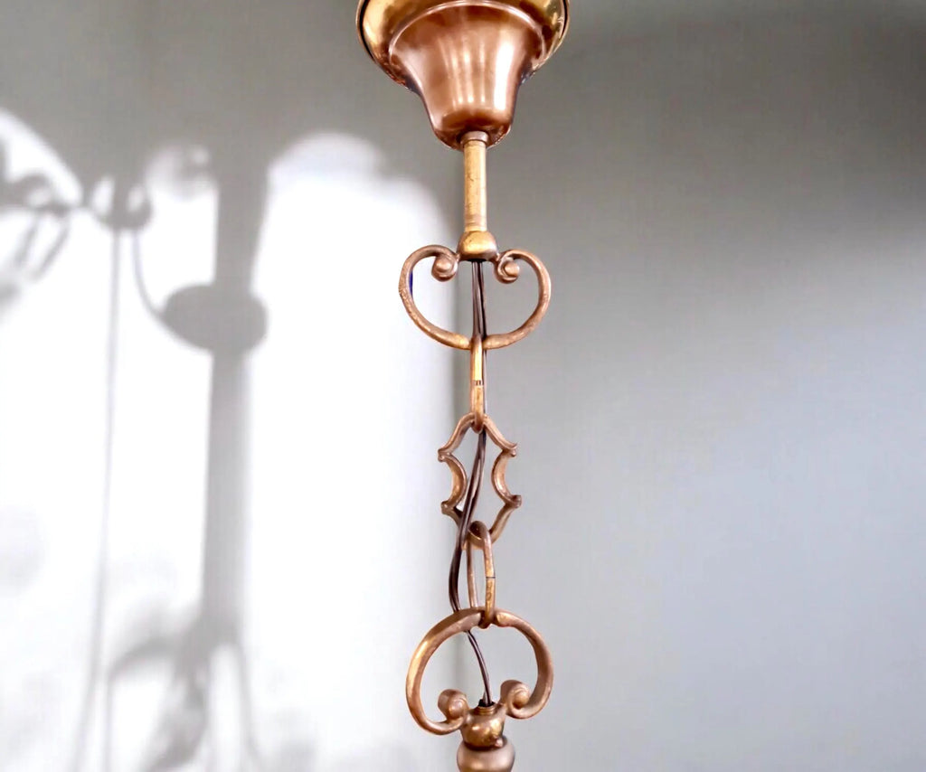 Lampadario italiano vintage a 8 braccia in ottone
