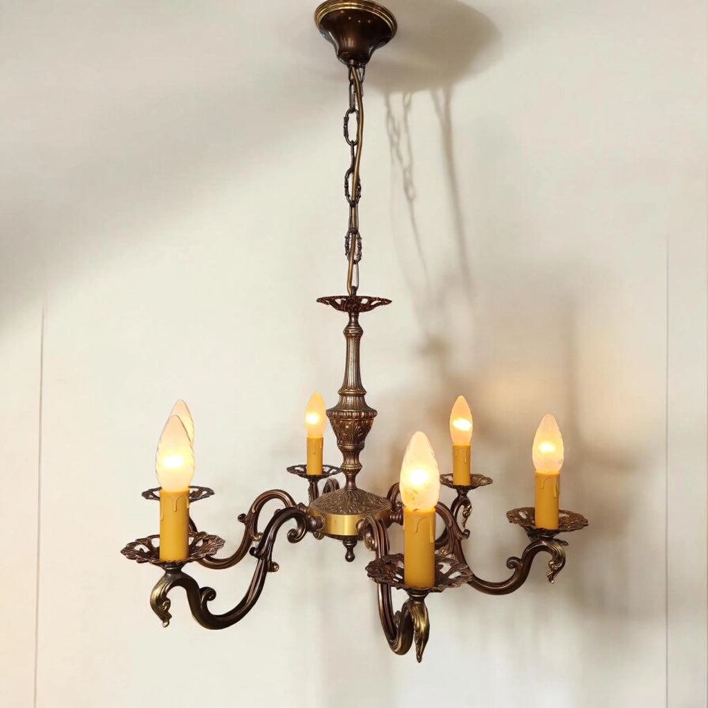 Lustre italien vintage à 6 branches
