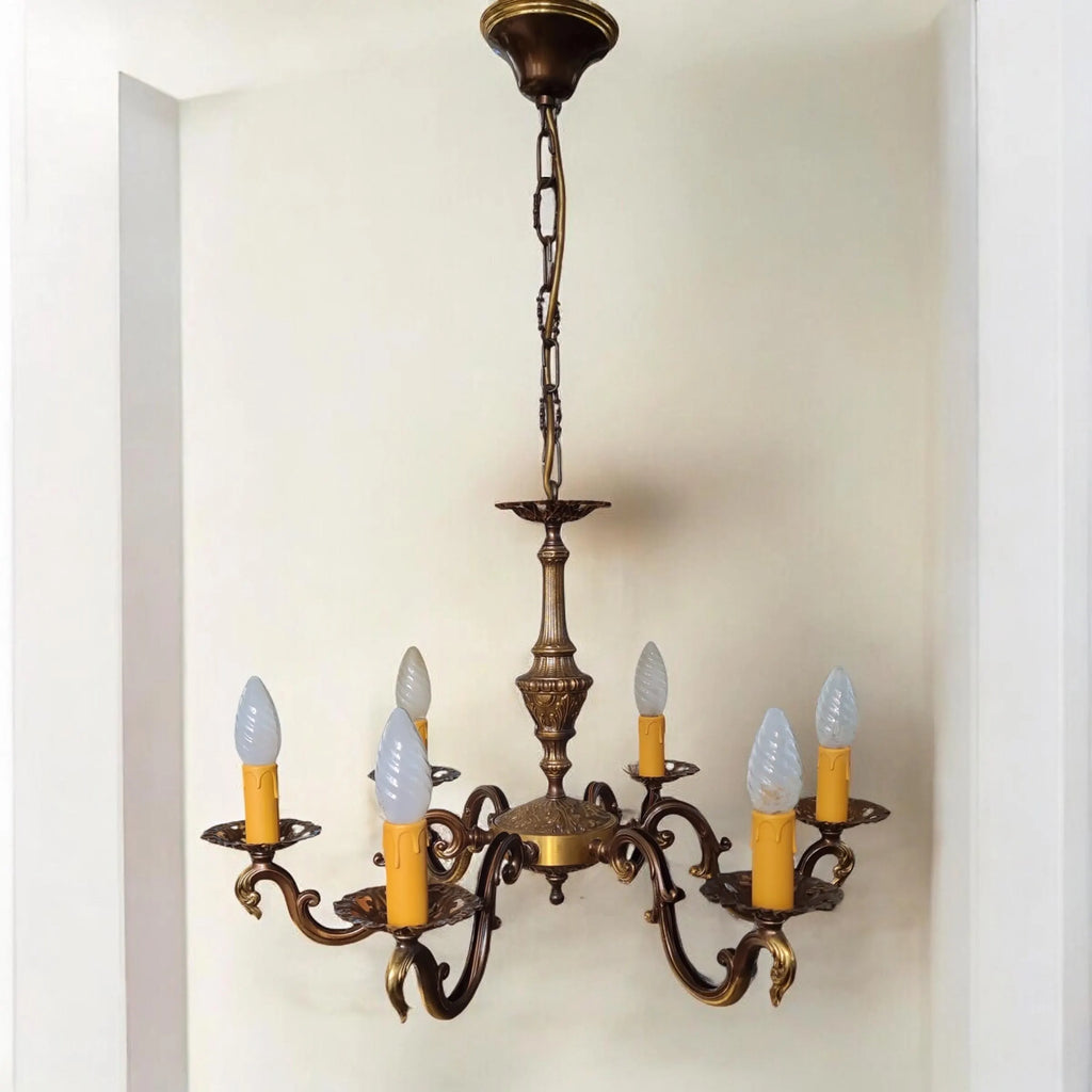 Lustre italien vintage à 6 branches