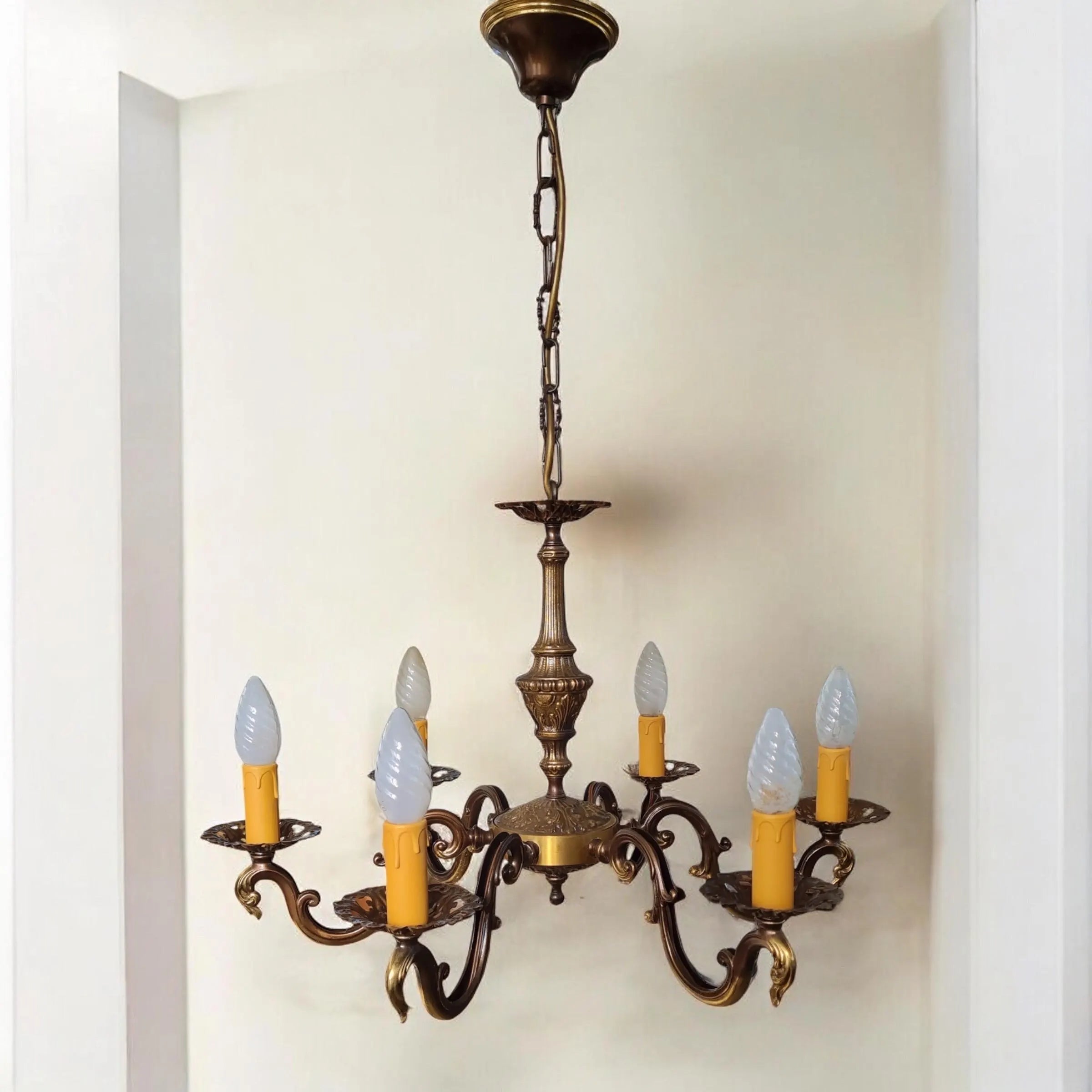 Lustre italien vintage à 6 branches