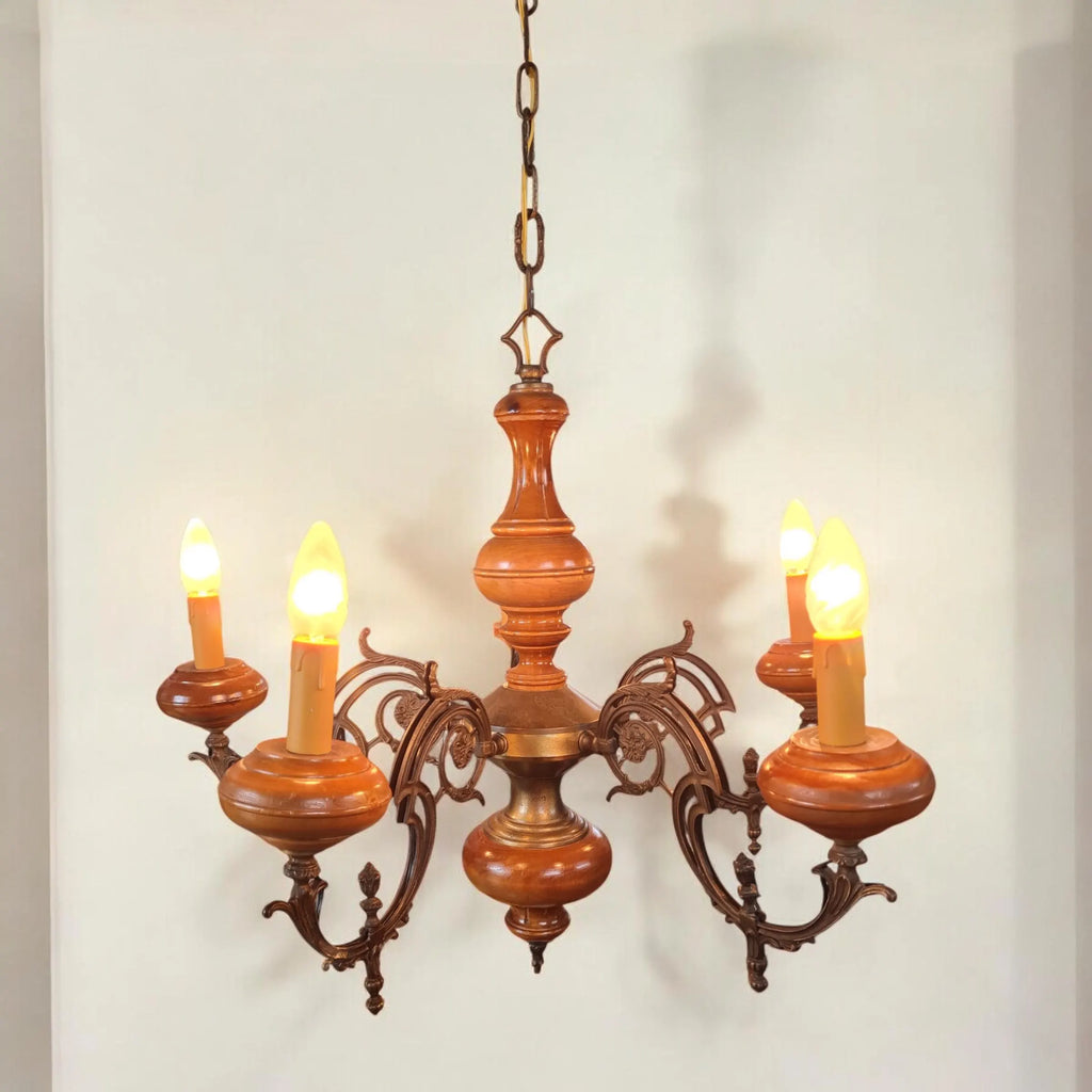 Lampadario italiano d'epoca a 5 braccia, anni '50