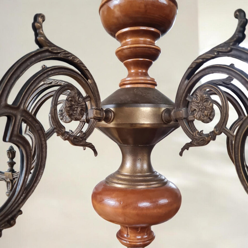 Lampadario italiano d'epoca a 5 braccia, anni '50