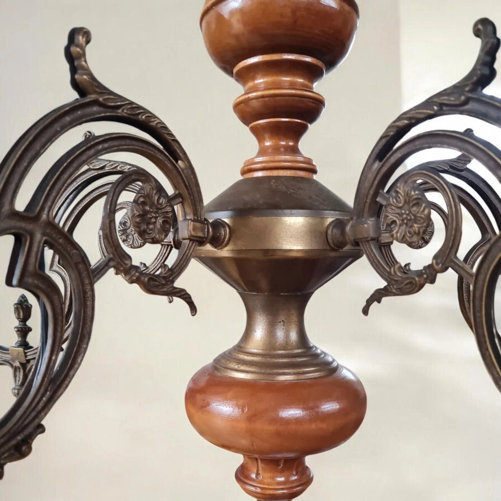 Lampadario italiano d'epoca a 5 braccia, anni '50