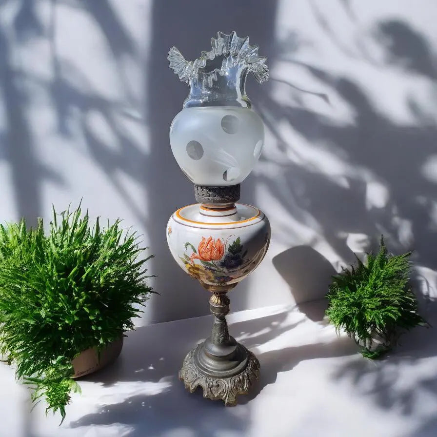 Lampe de table en céramique et en verre