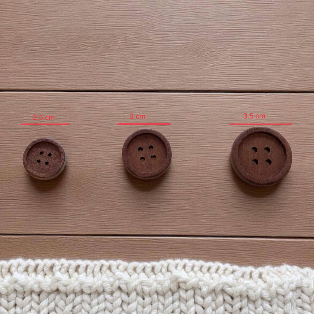 Multiple Handmade wooden buttons classic smal border