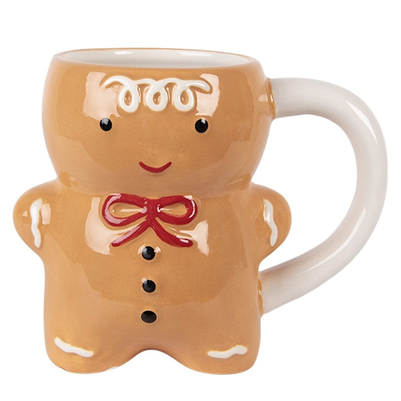 Tazza Uomo di pan di zenzero 300 ml Marrone Ceramica